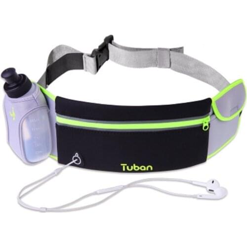 Unisex Sports Bag With Kettle Running Multipurpose Fitness Waist Bag For Women Men Holiday Bag Earphone Hole Reflective Zipper