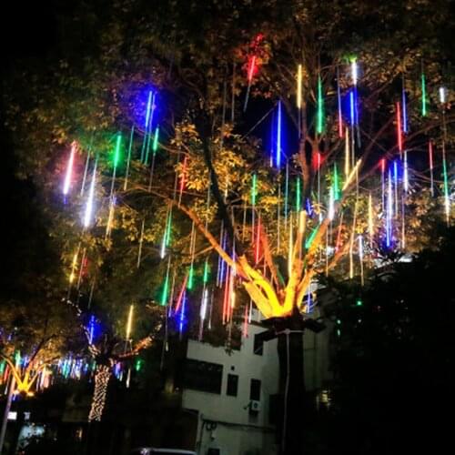 30cm 50cm Waterproof Meteor Shower Rain 8 Tube LED String Lights For Outdoor Holiday Christmas Decoration Tree EU/US Plug