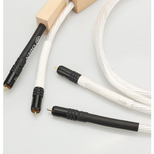 High Quality Free shipping One Pair Odin Supreme Reference Interconnect RCA Audio cable with carbon fiber RCA plug