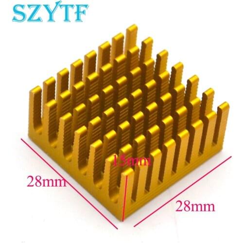 20pcs Heat sink 28*28*15MM (gold slot) high-quality radiator
