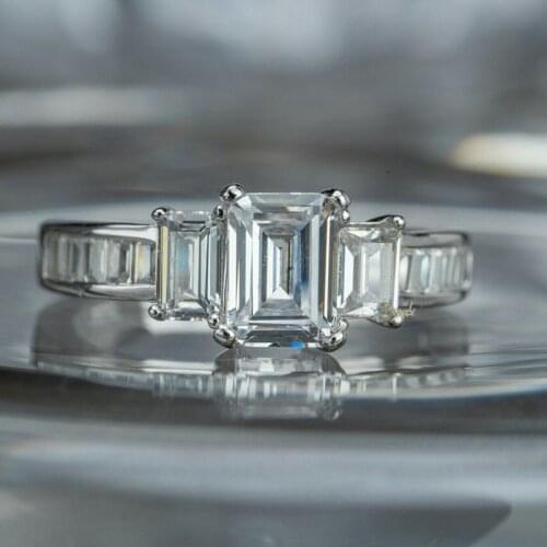 Ysdljg Gorgeous Geometric Cubic Zirconia Women Finger Ring With White Cubic Zirconia Elegant Bridal Wedding Bands Eternity Rings