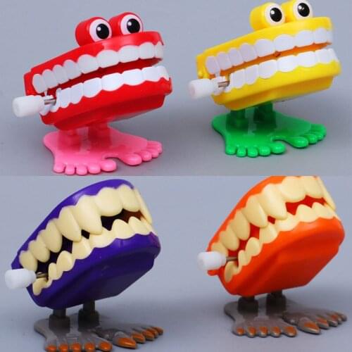 Funny Cartoon Teeth Denture Foot Wind Up Clockwork Educational Kids Spring Toy Intelligence Developmental Toys Gift For Children