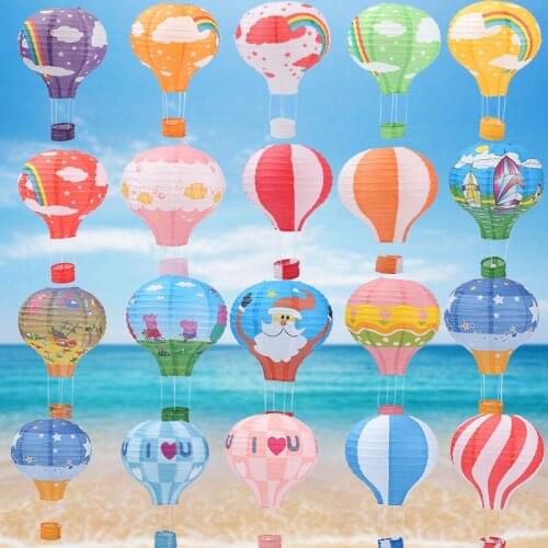 1pc 10inch 25cm Rainbow Hot Air Balloon Paper Lantern Wedding Decoration Childrens Bedroom Hanging Birthday Party Decorations