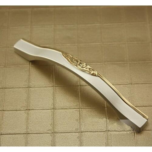 1pc Zinc Alloy Gold with Silver Handle Cabinet Drawer Simple Style Handle C.C:64/96/128mm