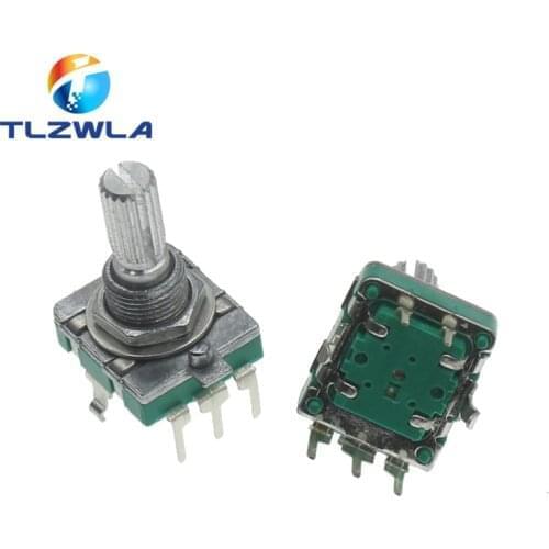 100PCS 360 Degree Rotary Encoder Switch EC16 Encoder Audio Coding 5Pin Handle Long 20MM Push Switch