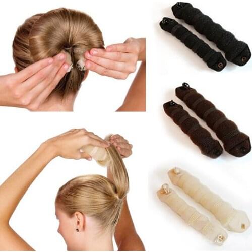 Hot 2Pcs Ladies Magic Style Hair Styling Tools Buns Braiders Curling Hair Rope Hair Band