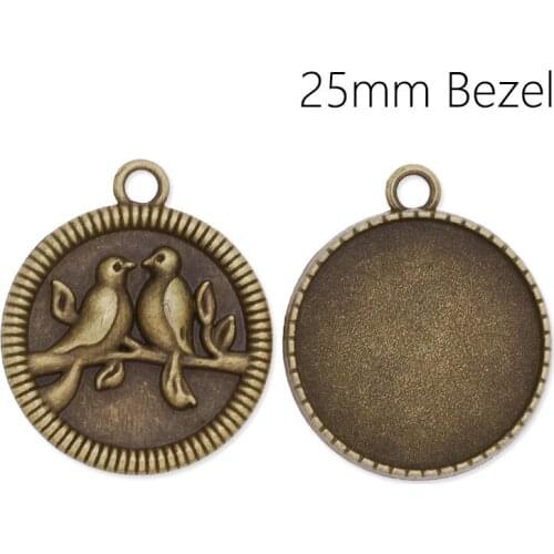 20 pcs Eco-Friendly Alloy Round Pendant Trays 25mm Blank Bezel Pendant Base Fine Jewelry-C3818