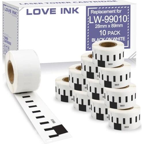 Absonic 10 Rolls Replace for Dymo 99010 Label Thermal Paper 28*89mm 130Pcs/Roll for LabelWriter 400 450 450Turbo Printer SLP 440