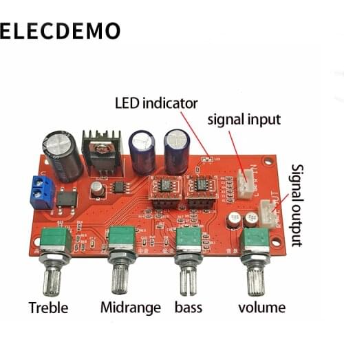 AD828 HIFI Stereo Preamp amplifier board volume Tone Control Pre-amp Preamplifier Board Better than NE5532