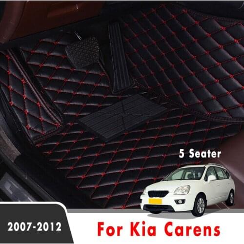 Car Floor Mats For Kia Carens 2012 2011 2010 2009 2008 2007 5 Seater Leather Custom Auto Foot Pads Automobile Carpets Covers