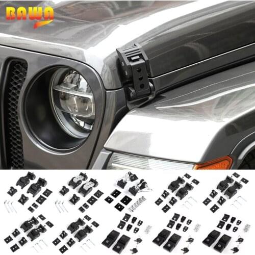 BAWA Aluminum alloy Car Exterior Lock Hood Latch Catch Locks Hood for Jeep Wrangler JL 2018+ Exterior Accessories