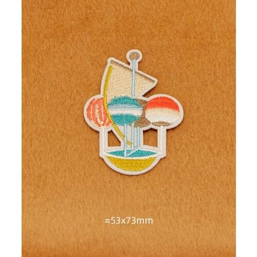 Free shipping 5pcs/lot Cartoon Hot air balloon patches cloth sticker cowboy DIY hole paste cloth label patches