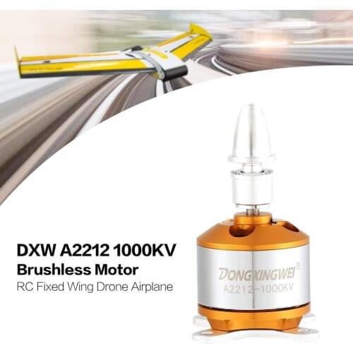 DXW A2212 2212 1000KV/1400KV 2-4S 3.17mm Outrunner Brushless Motor for RC FPV Fixed Wing Drone Airplane Aircraft 1047 Propeller