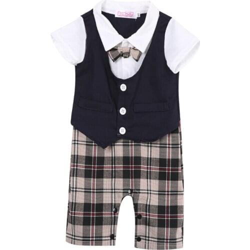 Formal Party Bodysuit Outfit Gift short Sleeve Newborn BABYGROW Baby Boy Clothes New Outfits Summer 6 9 12 18 24 Monthes