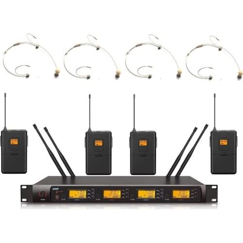 Bolymic Professional 4 channels UHF Wireless Microphone microfonos inalambricos profesionales