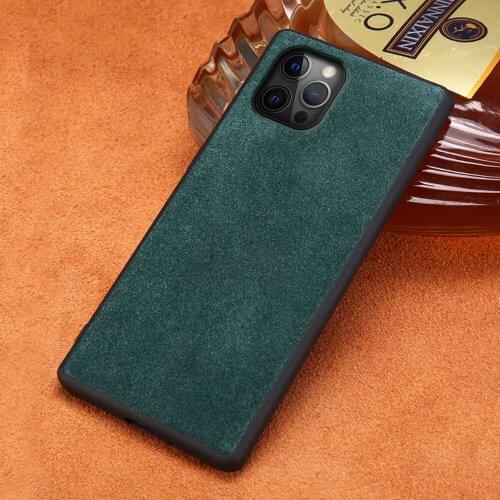 Genuine Cow Suede Leather Cell Phone Cover Case for iPhone 12 Pro Max 12 Mini SE 2020 11 Pro Max X XS XR 5s 5 6 6s 7 Plus 8 Plus