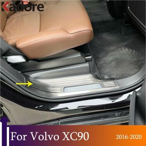For Volvo XC90 XC 90 2016-2018 2019 2020 Stainless Steel Inner Door Sill Scuff Plate Trim Car Accessories Styling