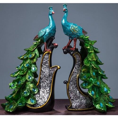 European Porch Creative New House Craft Peacock TV Cabinet Decoration Modern Home Wine Cabinet Decoration