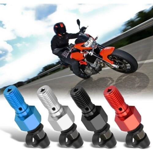 Motorcycle Brake Master Cylinder Caliper Bleed Screw Nipple Banjo Bolt + Dust Cap M10x1.25mm