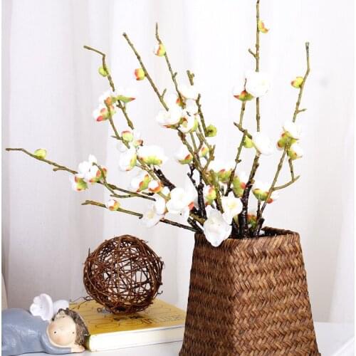 Artificial Flowers Plastic Wintersweet Plum cherry Blossom Fake Sakura flore branches Silk Flowers Party Wedding Home Decoration