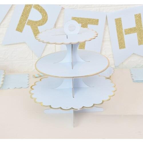 Cupcake Display Stand Wedding Birthday Party Foldable Paper Dessert Cake Stand Crown Cupcake Display Stand Cake Tools Table Tray
