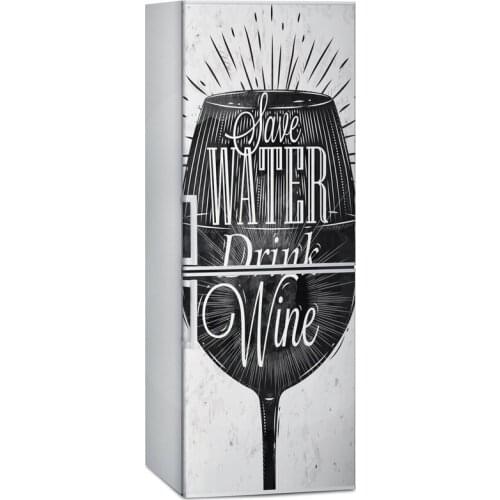 Kitchen stickers DIY want drink wine Waterproof SelfAdhesive Refrigerator Sticker Door Cover Wallpaper 60x150cm 60x180cm