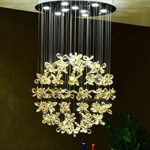 Bedroom chandelier crystals lamps for living room decoracion hogar moderno dining light fixtures loft Staircase chandelier
