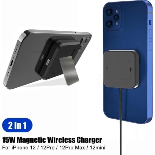 15W Magnetic Wireless Charger Smartphone Fast Charging Adapter Desktop Phone Holder Mobile Stand For iPhone 12 Pro Max 12mini