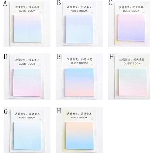Multicolor Paper Cute Sticky Notes Gradient Color Series Self-Adhesive Memo Pad Sticky Notes Bookmark School Office