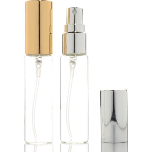 50pcs/lot Refillable 5ML 10ML Sample Glass Perfume Bottle Transparent Glass Spray Bottle Thin Glass Tube Travel Vials