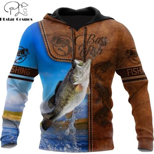 Bass Fishing Cosplay leather 3D Printed Mens autumn Hoodie Harajuku Unisex Casual Pullover Streetwear Jacket Tracksuits DK196