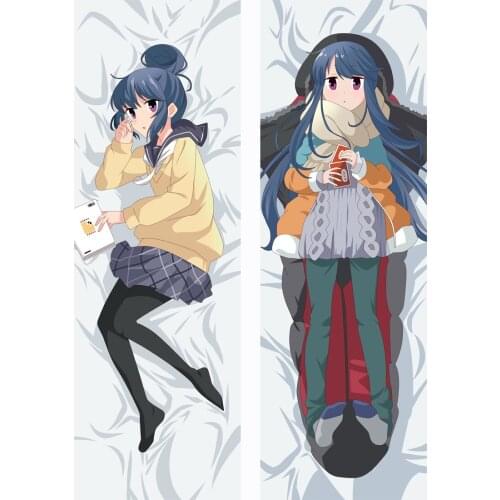 Mxdfafa Japanese Anime Laid-Back Camp Cartoon Characters Girl Hugging Body Pillow Cover Pillowcase Manga Dakimakura Pillow Case