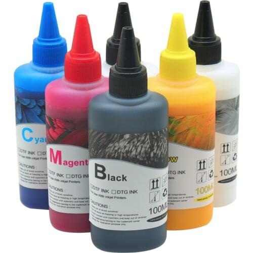 100ml*6 DTF Ink Kit DTF Color Ink For Direct Transfer Film Printer and White Ink For DTF Printing Machine DTF ink