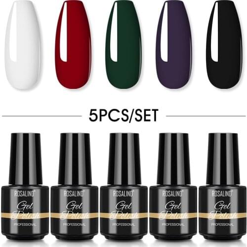 Rosalind 7ML Gel Nail Polish Set 2/3/5PCS Kit Hybrid Varnishes for Manicure Need Cured Base Top Coat Nails Art UV Gel Polish Set