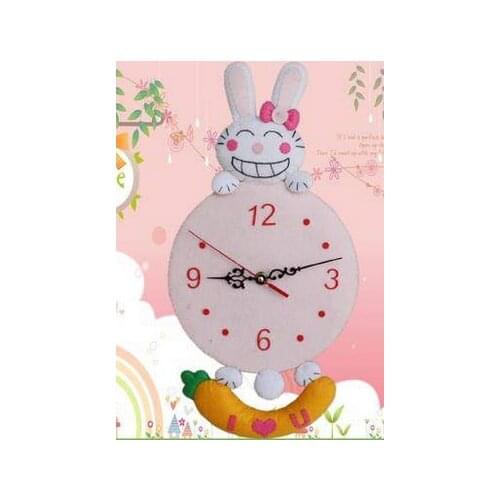 Cartoon home wall clock Fabric Felt kit Non-woven cloth Craft DIY Sewing set Felt Handwork Material DIY needlework supplies