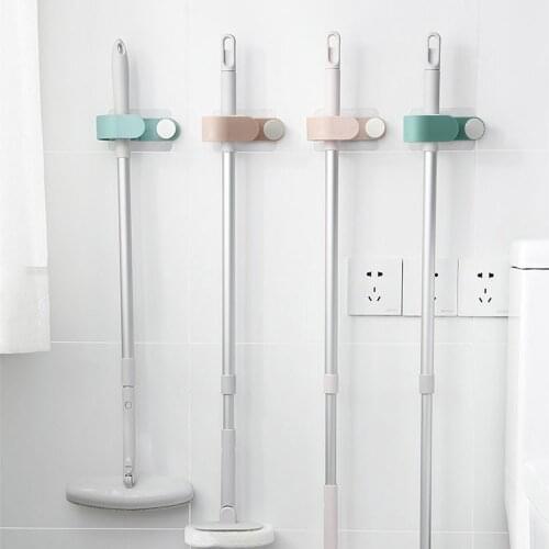 Wall Mounted Mop Holder Brush Broom Hanger Storage Rack Bathroom Organizer Accessory Hanging Pipe Hooks Products For Kitchen
