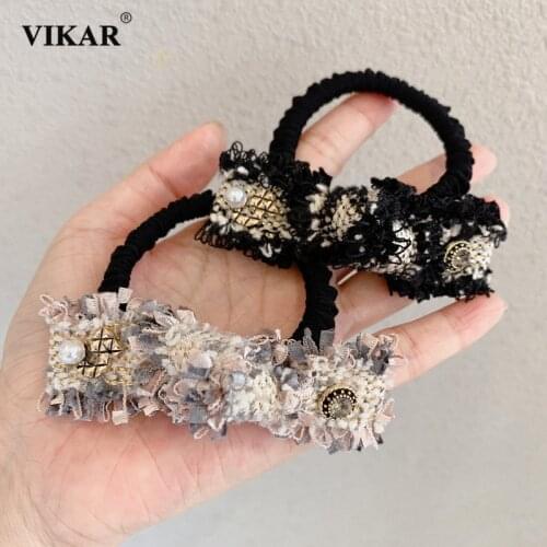 New Women Luxury Rhinestone Elastic Hair Bands Girls Elegant Bows Ponytail Holder Scrunchy Rubber Band Fashion Hair Accessories