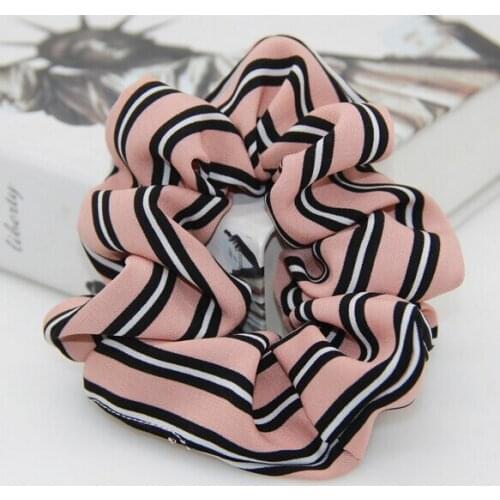 New arrival 2021 New summer striped printed womens lace hair Scrunchies Hair Tie Hair Accessories Ponytail braided girl hair