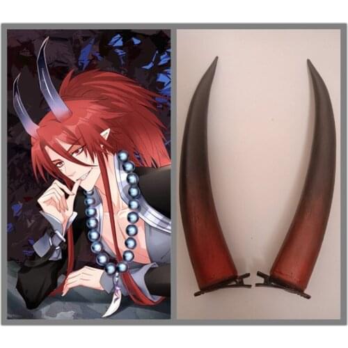 New Arrival Anime Taotie Cosplay Horns Red Black Magic Horns Headwear Cosplay Props Accessories Hair Clip Halloween Cosplay
