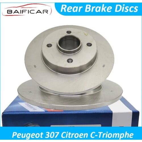 Baificar Brand New High Quality Rear Brake Disc Discs Kit Set 2PCS For Peugeot 307 Citroen C-Triomphe