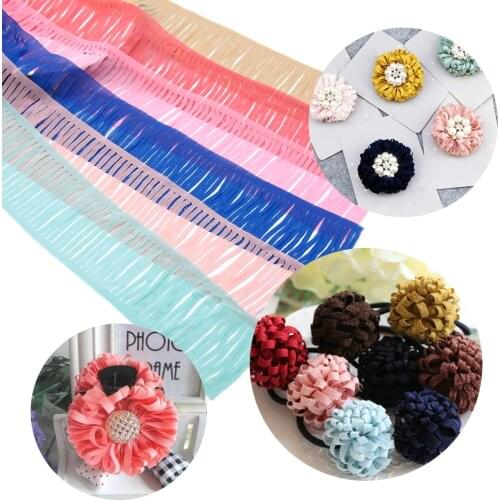 New 5x100cm/lot Chiffon Ribbon with Hallow Fabric for Decoration Party Gift Wrapping DIY Flower Making,1Yc7621