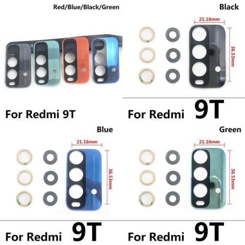 2PCS For Xiaomi Redmi 9T Original New Rear Camera Glass Lens With Glue Adhesive Sticker Phone Replacement Parts