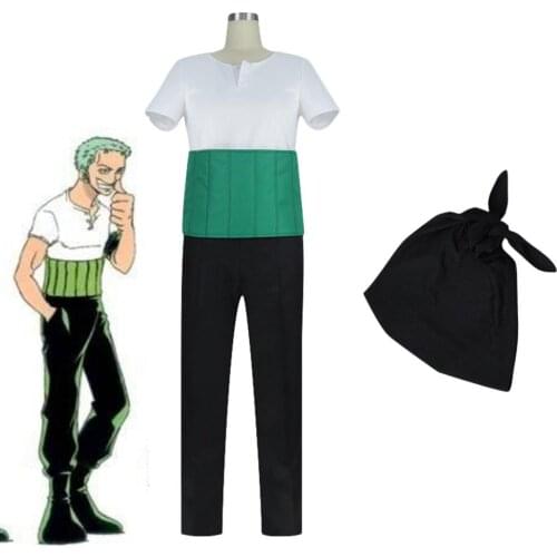 ONE PIECE Roronoa Zoro Cosplay Costume Adult Uniform Top Pants Suit L321