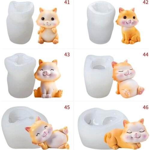 Resin Crystal Epoxy Mold 3D Cat Cake Chocolate Silicone Mould DIY Crafts Aromatherapy Candle Handmade Soap Making Tool