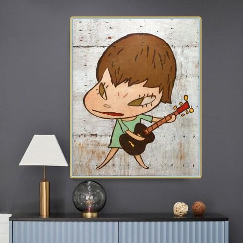 Modern Canvas Oil Painting"Untitled"By Yoshitomo Nara,Unframed Cartoon Artwork Wall Art Aesthetic Backdrop Home Decoration