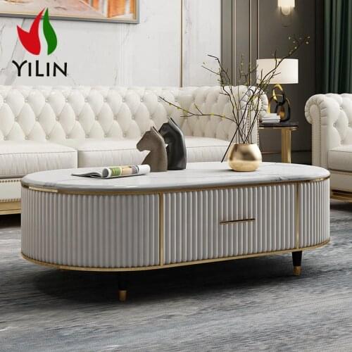 Modern Coffee Table Living Room Furniture Luxurious Marble Tea Table