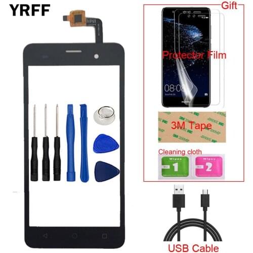 Mobile Front Touch Screen Glass For BQ BQS-5020 BQS 5020 Digitizer Panel Lens Sensor Capacitive + Free Protector Film Tape