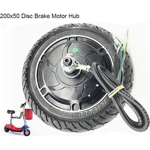 Electric Scooter Brushless Motor Disc Brake Hub with 200x50 Solid Tire 36V Motor Electric Car Modification Accessories