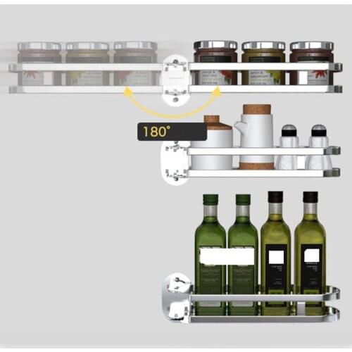 SUS 304 Rotate Stainless Steel Kitchen Rack, Bathroom Shelf Wall Holder Organizer DIY Tier