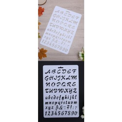 Letter Alphabet Number Layering Stencils for DIY Wall Scrapbooking Painting Template Photoalbum Decoration Plastic Pochoir Cards